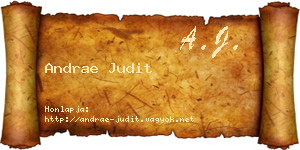 Andrae Judit névjegykártya